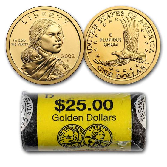 2002-D Sacagawea Dollar (25-Coin Roll) BU 2002-D Sacagawea Dollar (25-Coin Roll) BU