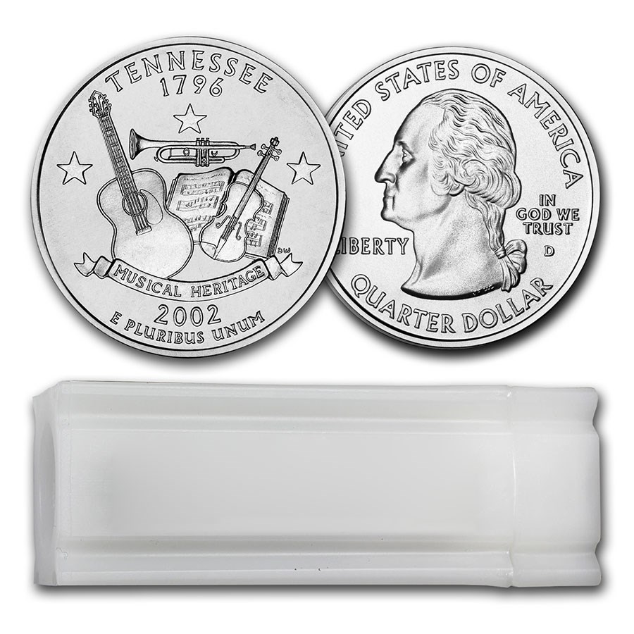 2002-D Tennessee Statehood Quarter 40-Coin Roll BU