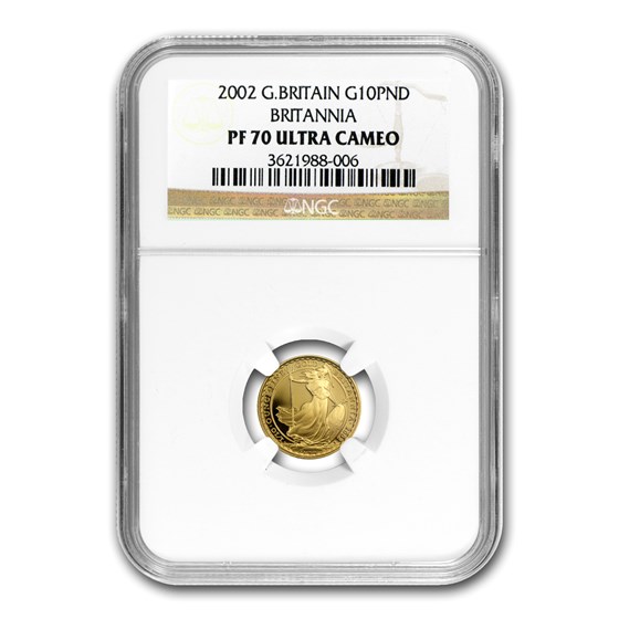 2002 Great Britain 1/10 oz Proof Gold Britannia PF-70 NGC 2002 Great Britain 1/10 oz Proof Gold Britannia PF-70 NGC