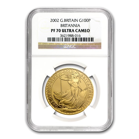 2002 Great Britain 1 oz Gold Britannia PF-70 NGC 2002 Great Britain 1 oz Gold Britannia PF-70 NGC