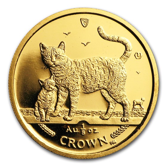 2002 Isle of Man 1/5 oz Gold Bengal Cat BU 2002 Isle of Man 1/5 oz Gold Bengal Cat BU