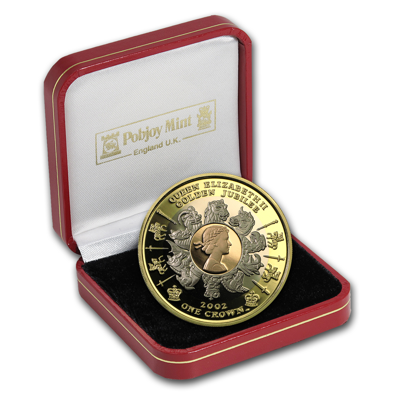 Buy 2002 Isle of Man 1 oz Proof Gold Crown Golden Jubilee Tri