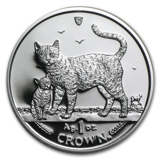 2002 Isle of Man 1 oz Silver Bengal Cats Proof 2002 Isle of Man 1 oz Silver Bengal Cats Proof