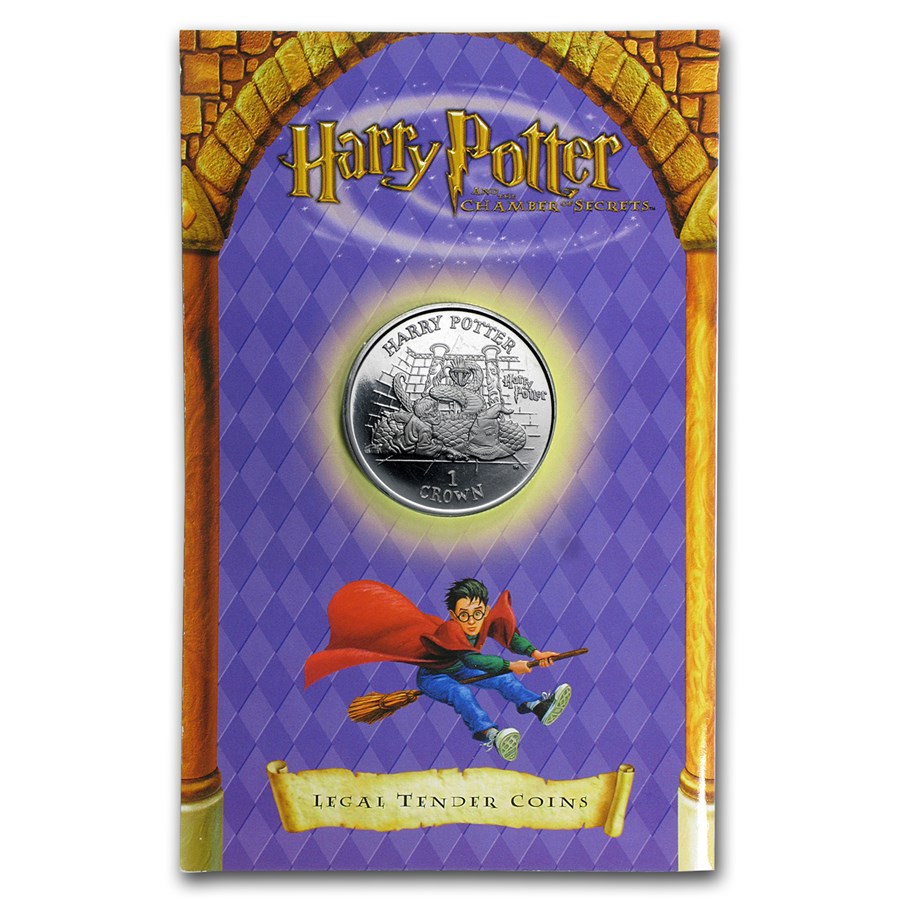 2002 Isle of Man Cupro-Nickel 1 Crown Harry w/Snake & Sword