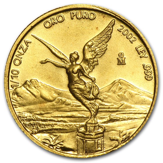 2002 Mexico 1/10 oz Gold Libertad BU