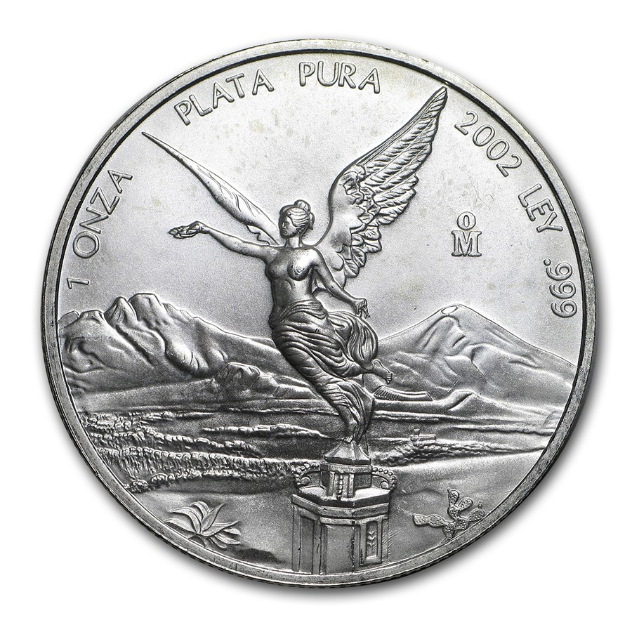 2002 Mexico 1 oz Silver Libertad BU (Abrasions)