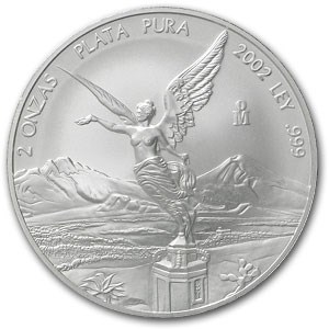 2002 Mexico 2 oz Silver Libertad BU 2002 Mexico 2 oz Silver Libertad BU
