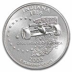 2002-P Indiana Statehood Quarter 40-Coin Roll BU (Mint Wrapped)