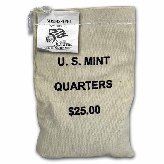 2002-P Mississippi State Quarter $25 Sealed Mint Bag BU 2002-P Mississippi State Quarter $25 Sealed Mint Bag BU