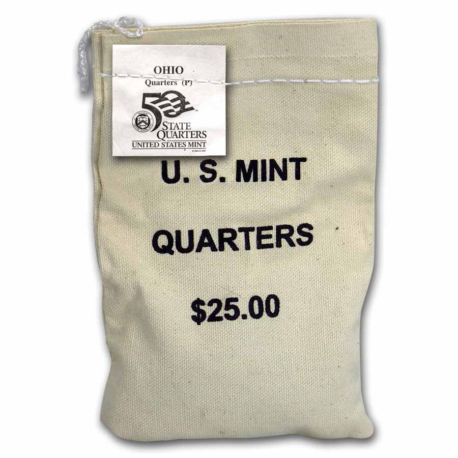 2002-P Ohio Statehood Quarter $25 Sealed Mint Bag BU