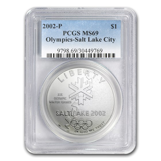 2002-P Olympic Winter Games $1 Silver Commem MS-69 PCGS 2002-P Olympic Winter Games $1 Silver Commem MS-69 PCGS