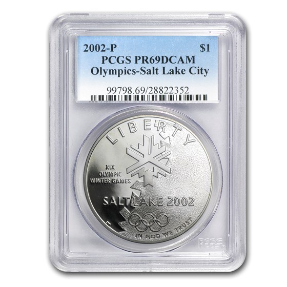 2002-P Olympic Winter Games $1 Silver Commem PR-69 PCGS 2002-P Olympic Winter Games $1 Silver Commem PR-69 PCGS