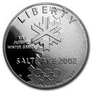 2002-P Olympic Winter Games $1 Silver Commem Proof (w/Box & COA)