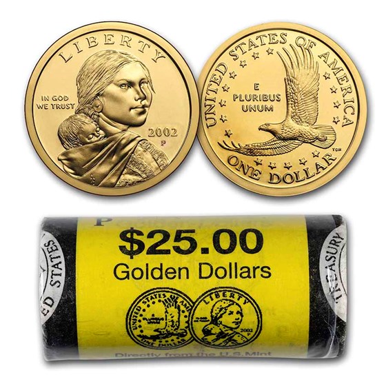 2002-P Sacagawea Dollar (25-Coin Roll) 2002-P Sacagawea Dollar (25-Coin Roll)