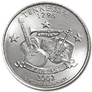2002-P Tennessee State Quarter BU