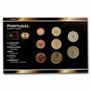 2002 Portugal 1 Cent-2 Euro 8-Coin Euro Set BU