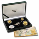 2002 S. Africa 3-Coin Gold Natura Lion Prestige Set (Capsule Dmg)