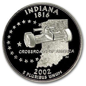 2002-S Indiana State Quarter Gem Proof 2002-S Indiana State Quarter Gem Proof