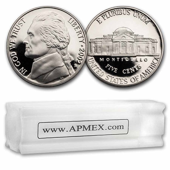 2002-S Jefferson Nickel 40-Coin Roll Proof