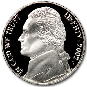 2002-S Jefferson Nickel Gem Proof 2002-S Jefferson Nickel Gem Proof