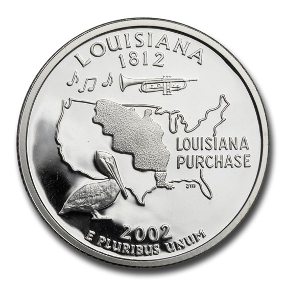 2002-S Louisiana State Quarter Gem Proof (Silver) 2002-S Louisiana State Quarter Gem Proof (Silver)