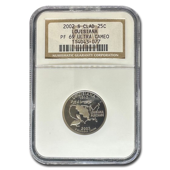 2002-S Louisiana State Quarter PF-69 UCAM NGC 2002-S Louisiana State Quarter PF-69 UCAM NGC