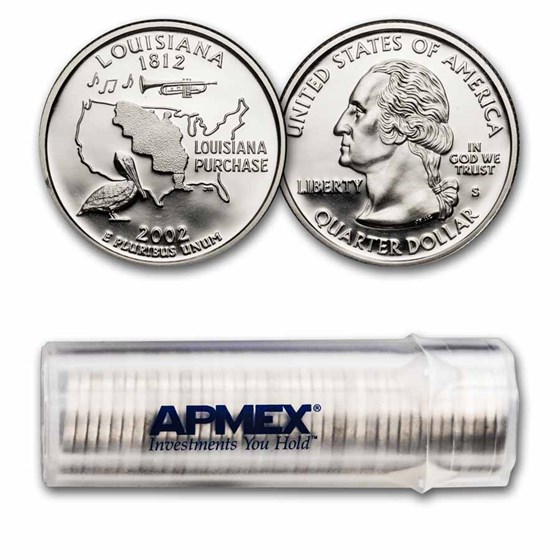 2002-S Louisiana Statehood Quarter 40-Coin Roll Proof