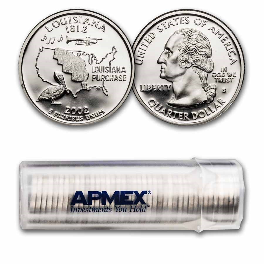 2002-S Louisiana Statehood Quarter 40-Coin Roll Proof