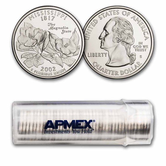 2002-S Mississippi State Quarter Gem Proof 40-Coin Roll