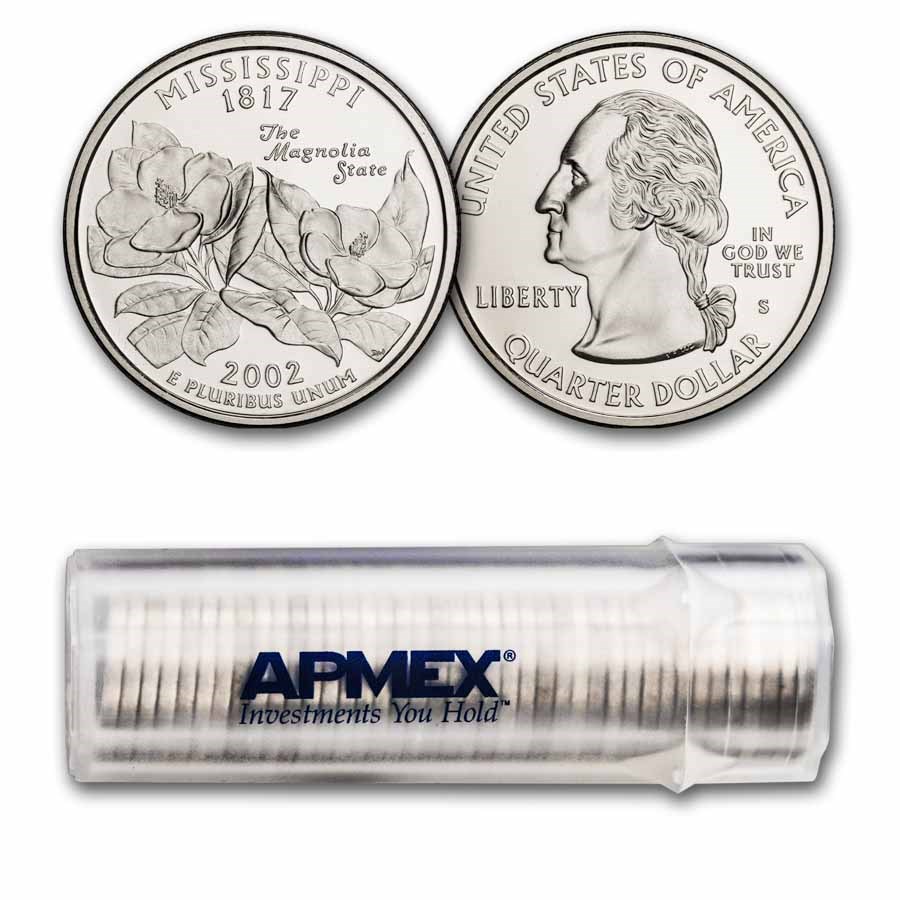 2002-S Mississippi State Quarter Gem Proof 40-Coin Roll