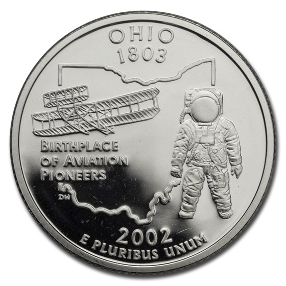 2002-S Ohio State Quarter Gem Proof (Silver) 2002-S Ohio State Quarter Gem Proof (Silver)