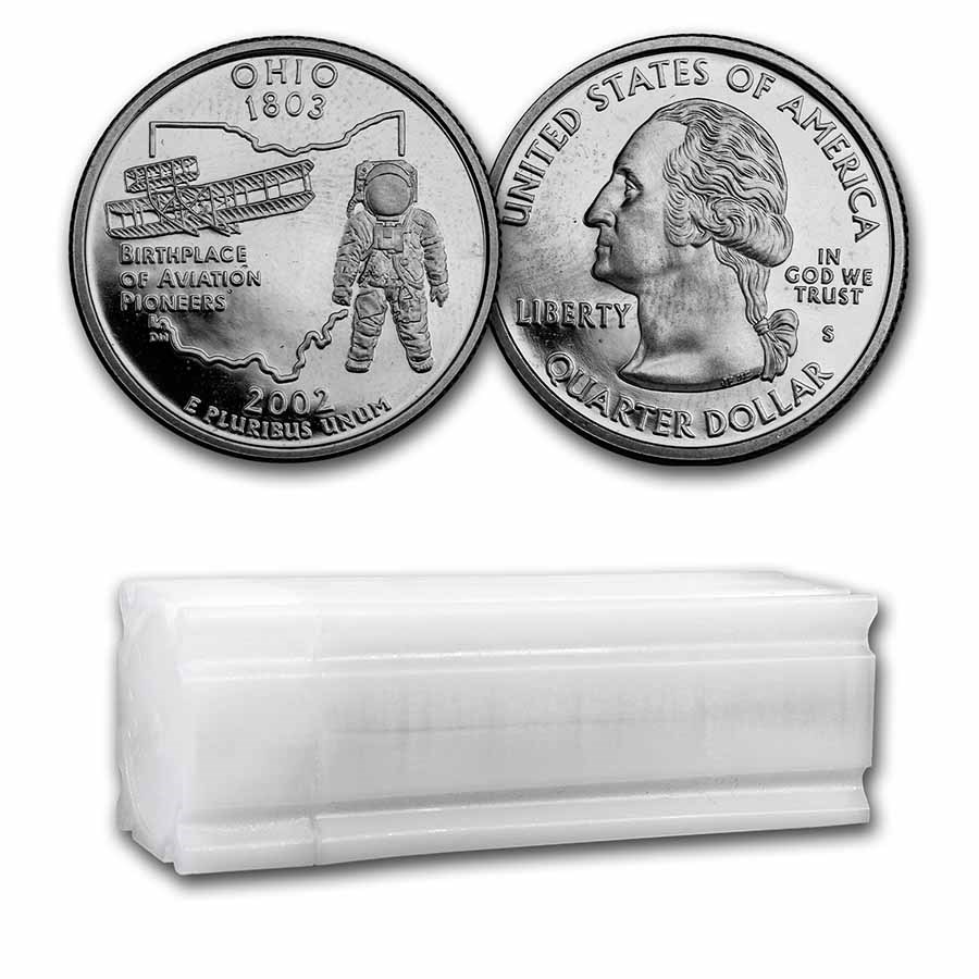 2002-S Ohio Statehood Quarter 40-Coin Roll Proof