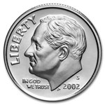 2002-S Roosevelt Dime 50-Coin Roll Proof