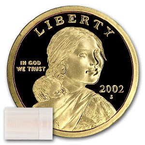 2002-S Sacagawea Dollar 20-Coin Roll Proof 2002-S Sacagawea Dollar 20-Coin Roll Proof