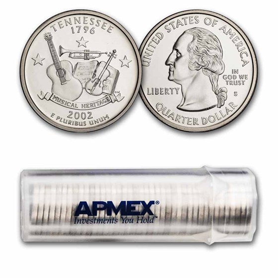 2002-S Tennessee State Quarter Gem Proof 40-Coin Roll