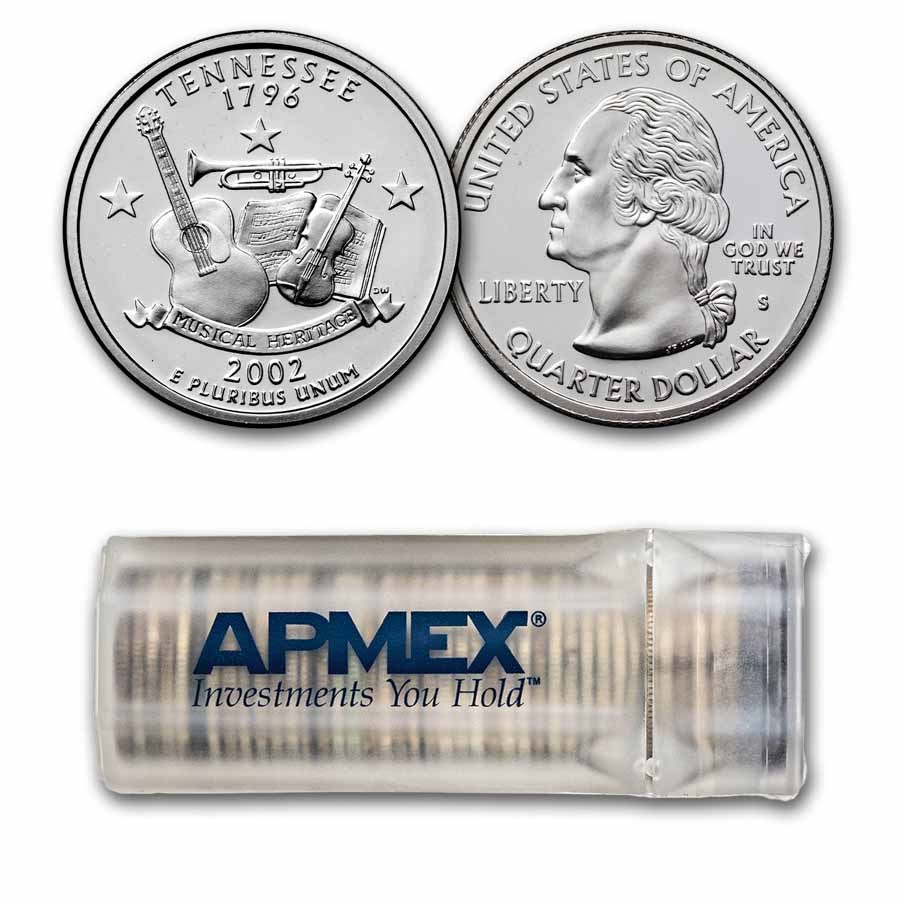 2002-S Tennessee State Quarter Proof 40-Coin Roll (Silver)