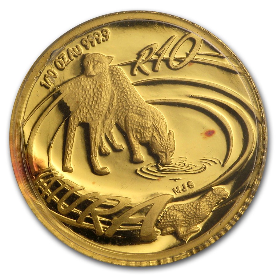 Buy 2002 South African 1/10 oz Gold Natura Cheetah Proof | APMEX