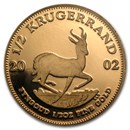 2002 South Africa 1/2 oz Proof Gold Krugerrand