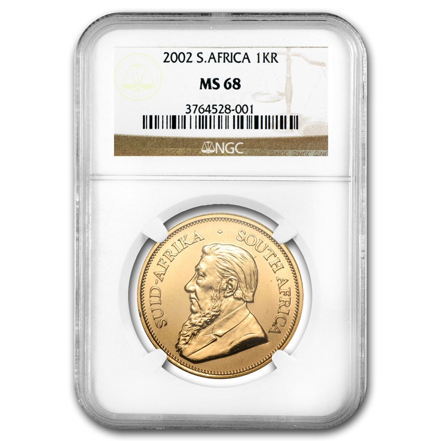2002 South Africa 1 oz Gold Krugerrand MS-68 NGC