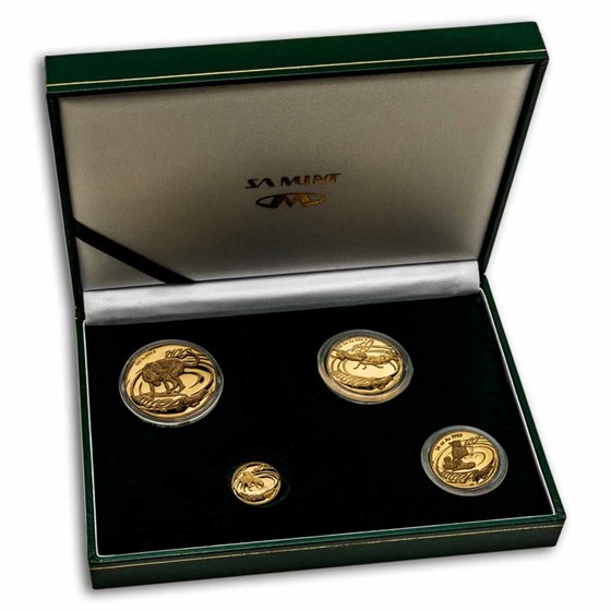2002 South Africa 4-Coin Gold Natura Cheetah Proof Set (Dmg. Cap) 2002 South Africa 4-Coin Gold Natura Cheetah Proof Set (Dmg. Cap)