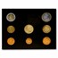 2002 Vatican City 1 Cent-2 Euro 8-Coin Euro Set BU