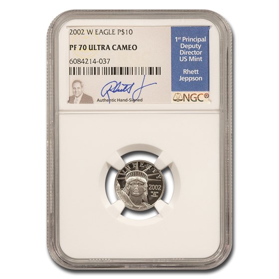 2002-W 1/10 oz American Platinum Eagle PF-70 UCAM NGC (Jeppson) 2002-W 1/10 oz American Platinum Eagle PF-70 UCAM NGC (Jeppson)
