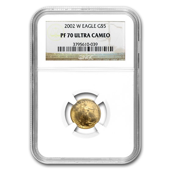 2002-W 1/10 oz Proof American Gold Eagle PF-70 NGC 2002-W 1/10 oz Proof American Gold Eagle PF-70 NGC