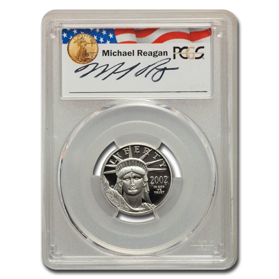 2002-W 1/4 oz American Platinum Eagle PR-70 PCGS (M. Reagan)