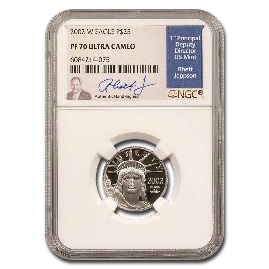2002-W 1/4 oz Proof American Platinum Eagle PF-70 NGC (Jeppson)