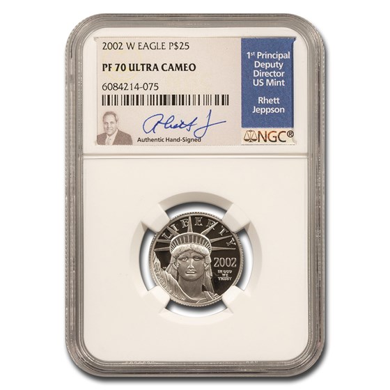 2002-W 1/4 oz Proof American Platinum Eagle PF-70 NGC (Jeppson) 2002-W 1/4 oz Proof American Platinum Eagle PF-70 NGC (Jeppson)