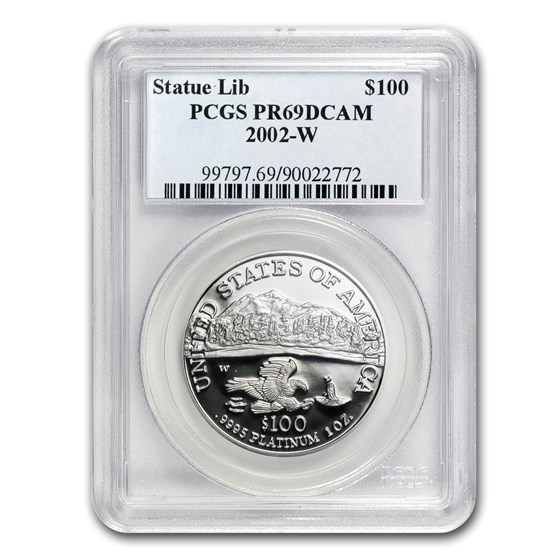 2002-W 1 oz Proof American Platinum Eagle PR-69 DCAM PCGS 2002-W 1 oz Proof American Platinum Eagle PR-69 DCAM PCGS