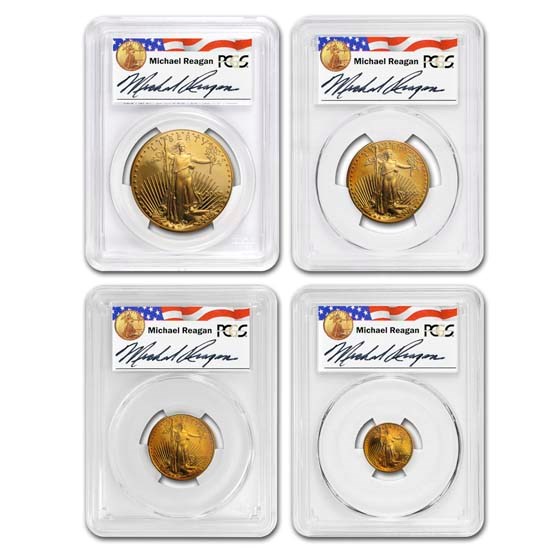 2002-W 4-Coin PF American Gold Eagle Set PR-70 PCGS (Labels Vary) 2002-W 4-Coin PF American Gold Eagle Set PR-70 PCGS (Labels Vary)