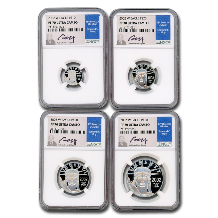 2002-W 4-Coin Proof American Platinum Eagle Set PF-70 NGC (Moy)