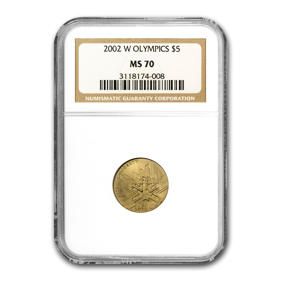 2002-W Gold $5 Commem Olympic Winter Games MS-70 NGC